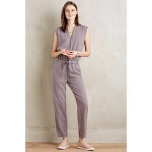 Anthropologie Cloth & Stone Mignon Crossfront Jumpsuit Purple Sleeveless Size M